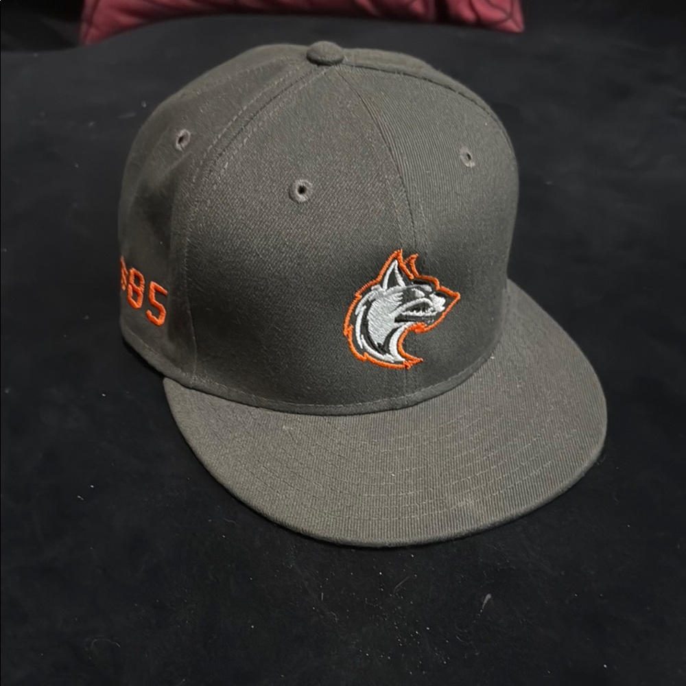 Lids Gray and Orange Fitted Hat - Size 7 and 1/4